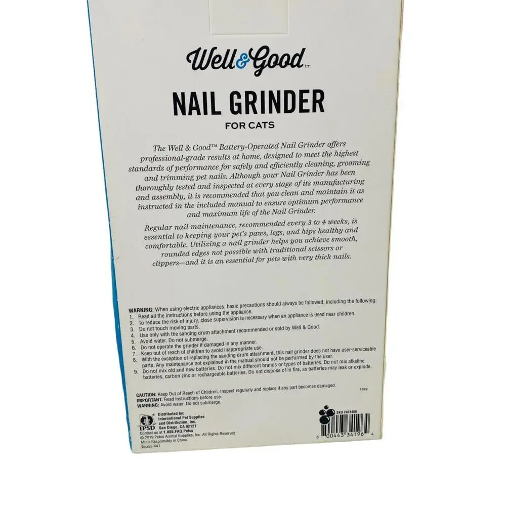 Well & Good Model WGNO2 Nail Grinder for Cats Grooming tool